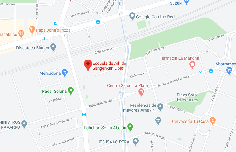 Situación del Dojo Sangenkan en Torrejón de Ardoz